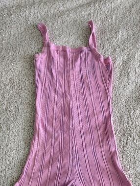 Zara Pink Ribbed Jumpsuit Romper